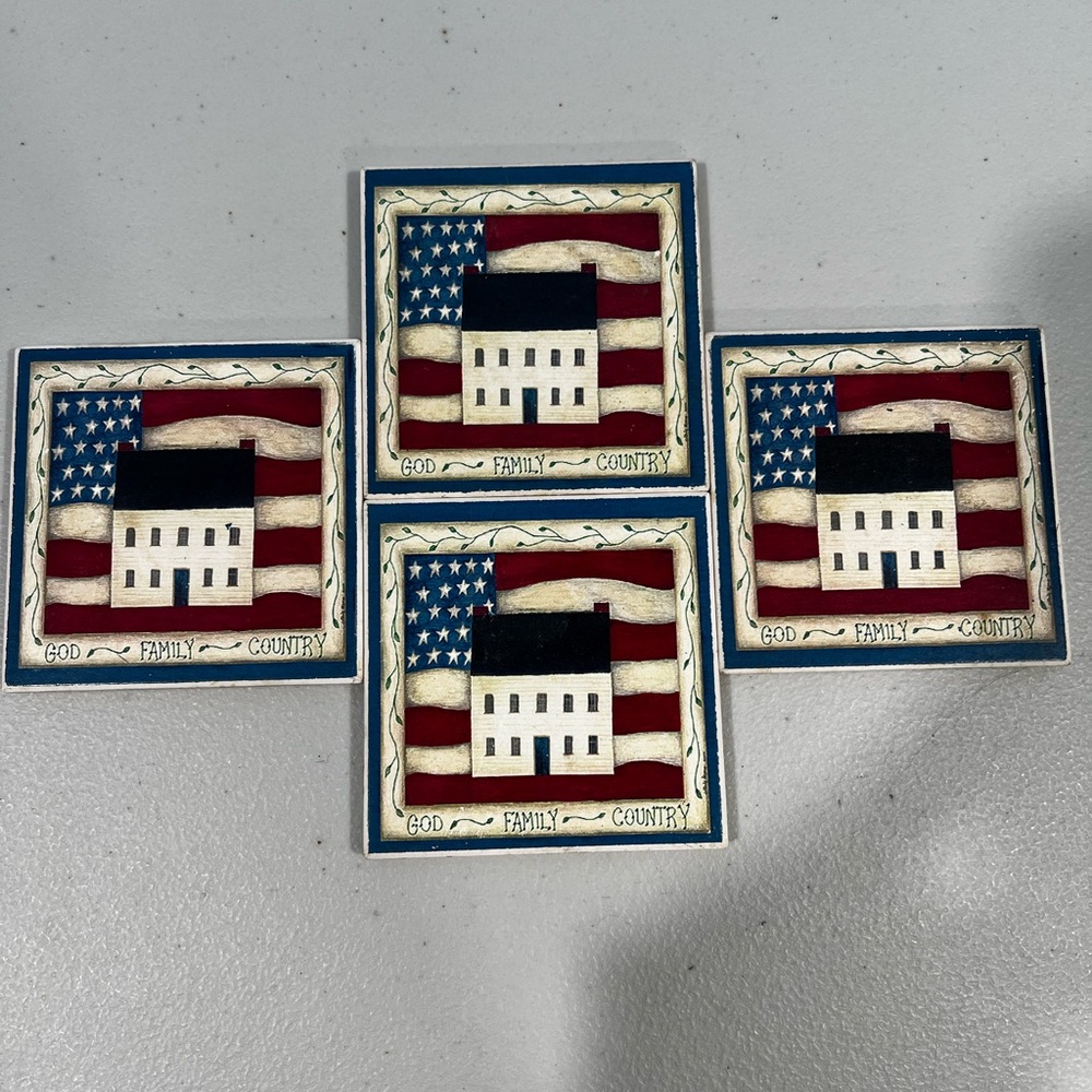 Patriotic American Flag Coasters